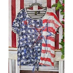 Womens 2X Spartelle Loose Fit USA Shirt